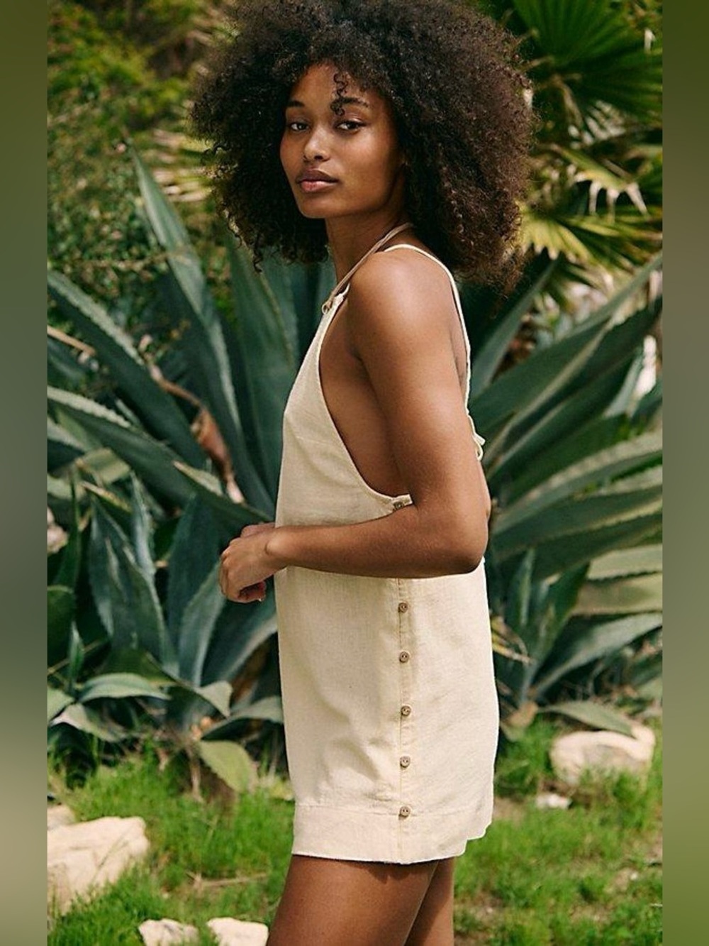 Free People| ‘Beachside’ Cotton Linen Mini Dress